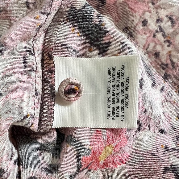 Anthropologie Maeve Hana Pink Floral Cold Shoulder Blouse Women's Size Small S - Picture 7 of 11